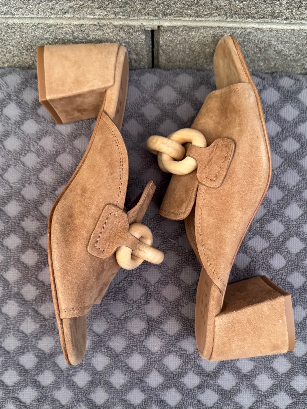 Pedro Garcia Umita Slide Sandal Beige Suede Women Size 7.5 - Picture 5 of 9